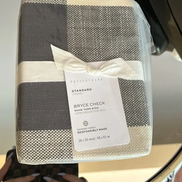 Gingham Sham Pillow Case Bryce Check - New- Pottery Barn- Standard - Picture 5 of 6